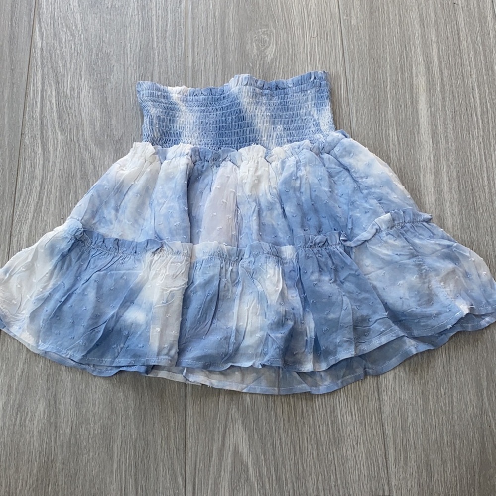 Ocean drive blue smocked tie-dye skirt